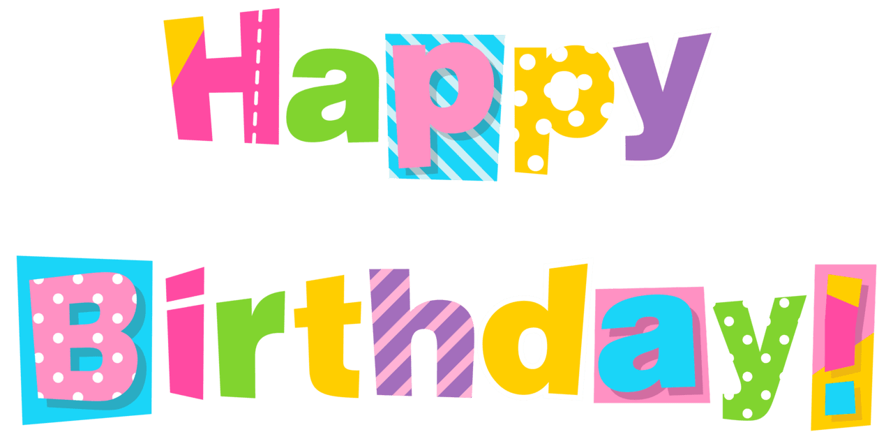 Colorful happy birthday clipart image