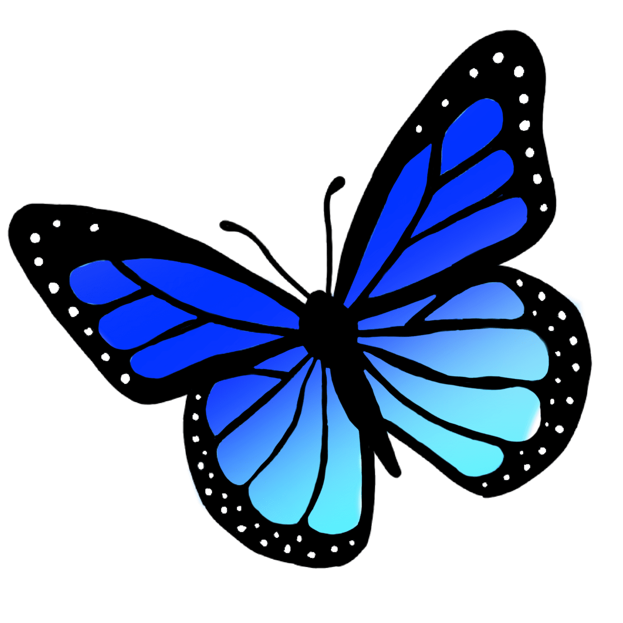 Blue butterfly sticker clipart clip art