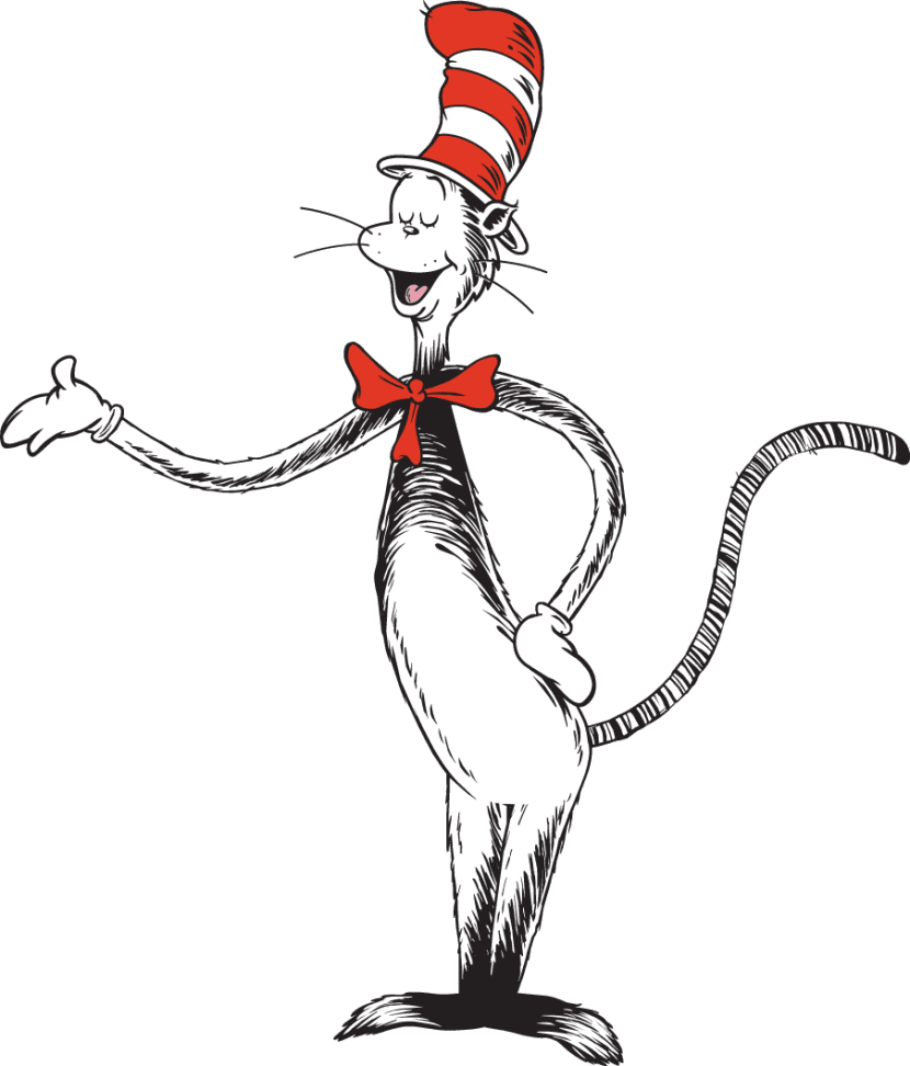 Cat in the hat clipart logo