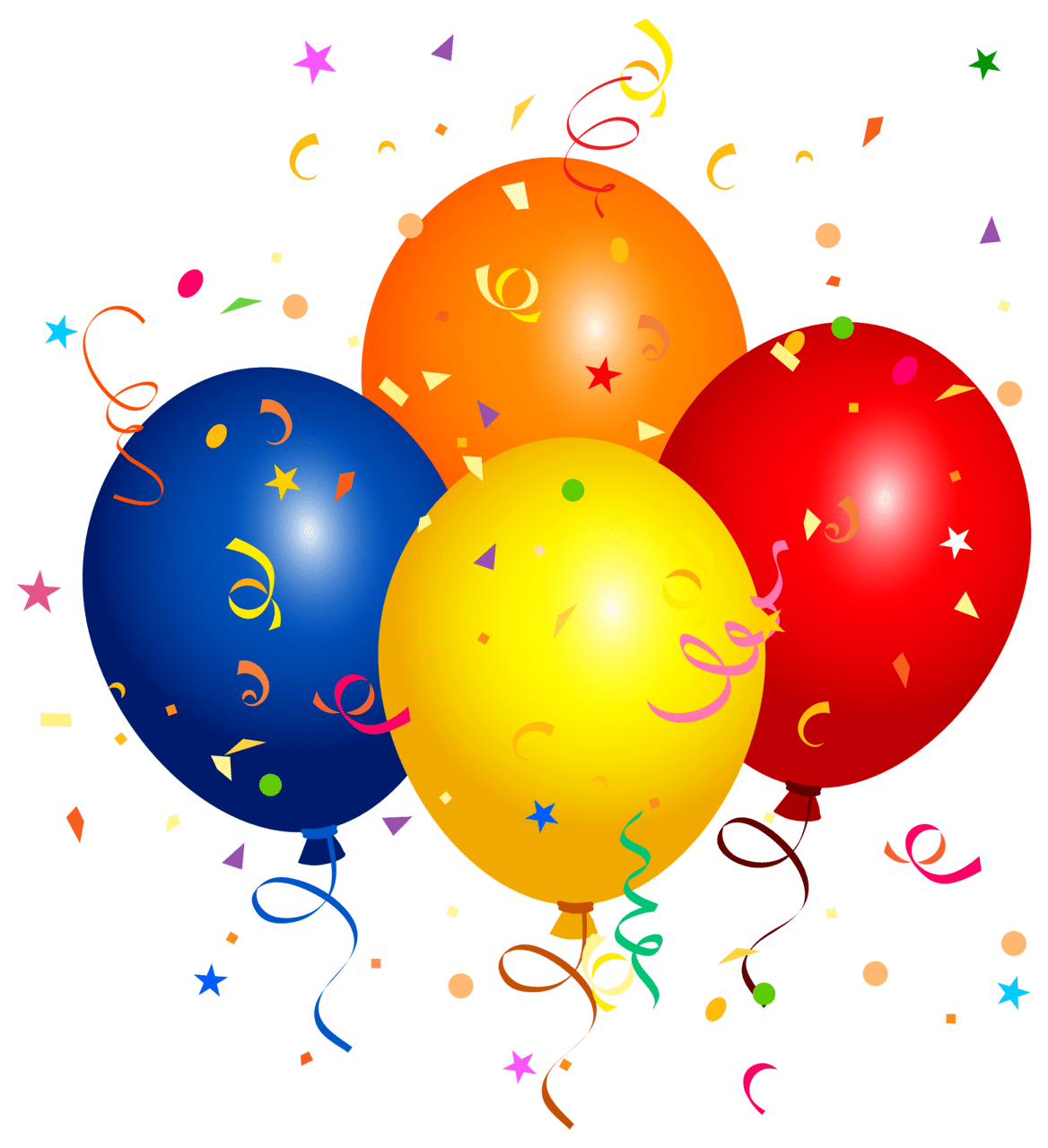 Confetti and balloon clipart image