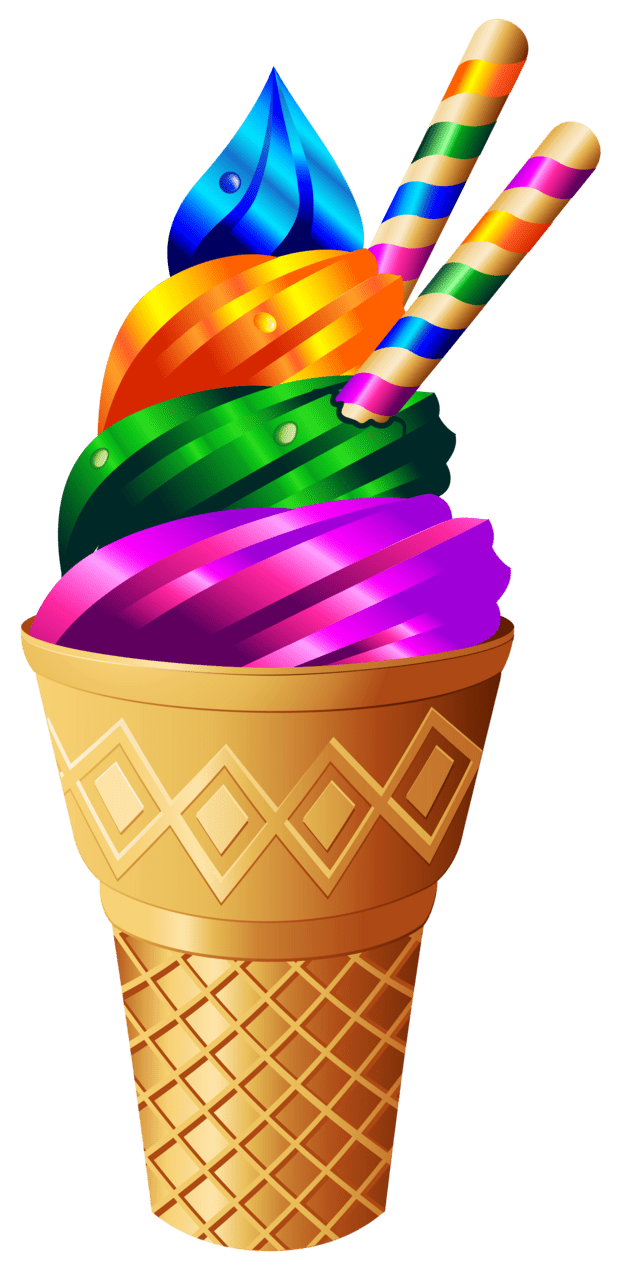 Rainbow ice cream image clipart