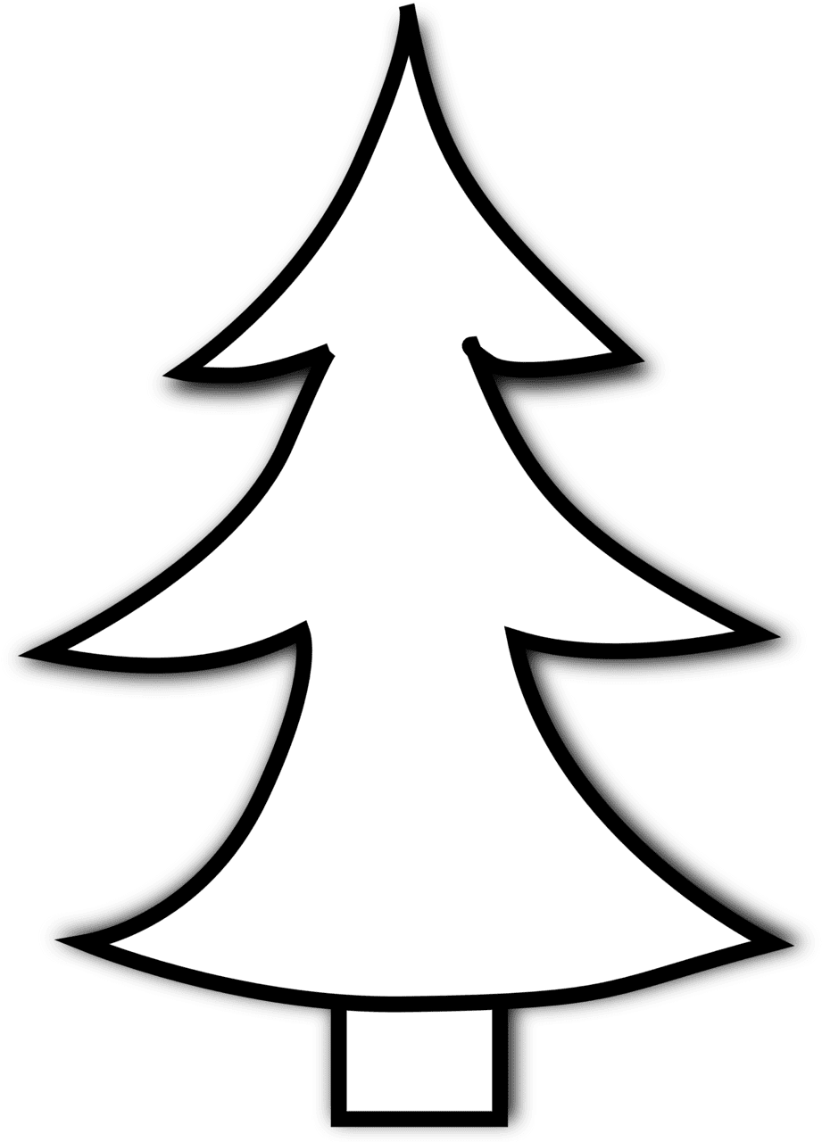 Tree black and white christmas clipart line drawing of clipartmax background