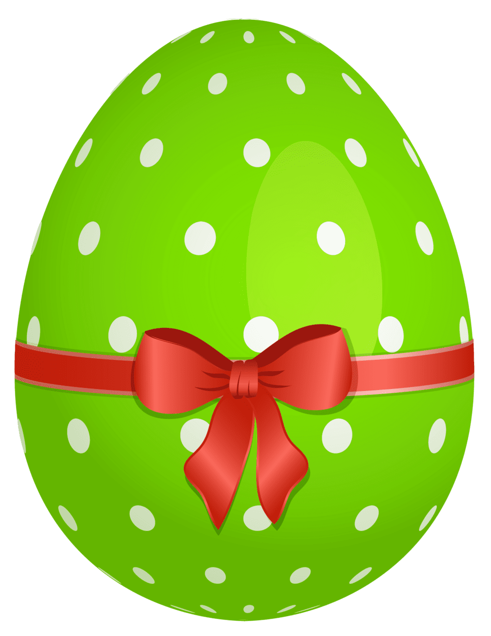 Green dotted easter egg red bow clipart free