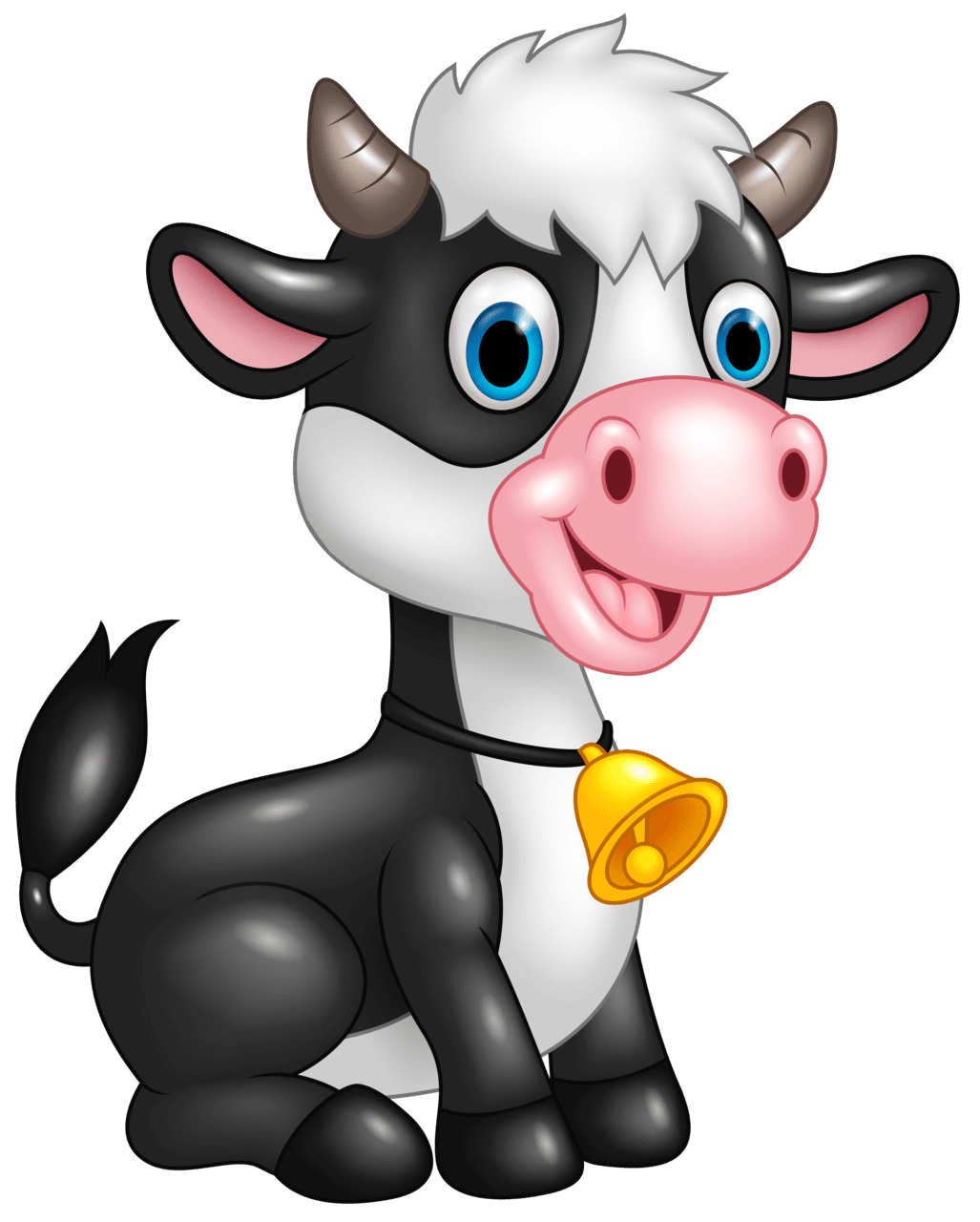 Cute cow cartoon clipart image