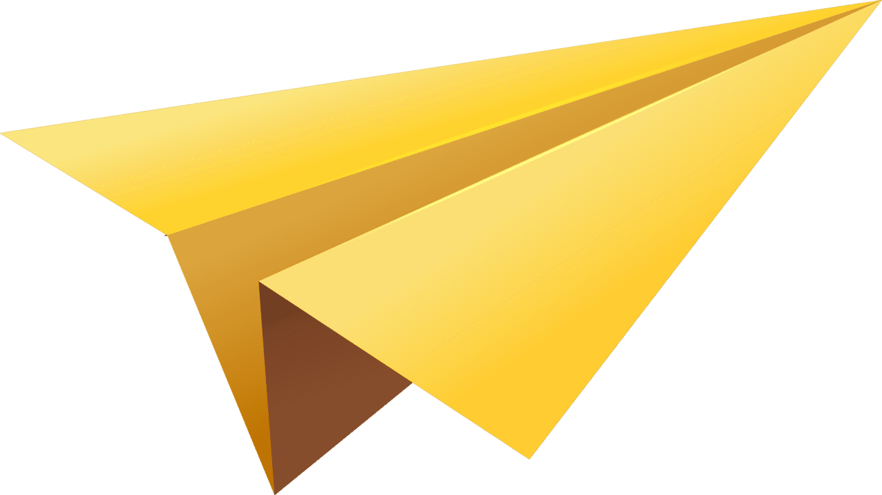 Airplane yellow paper plane image for clipart