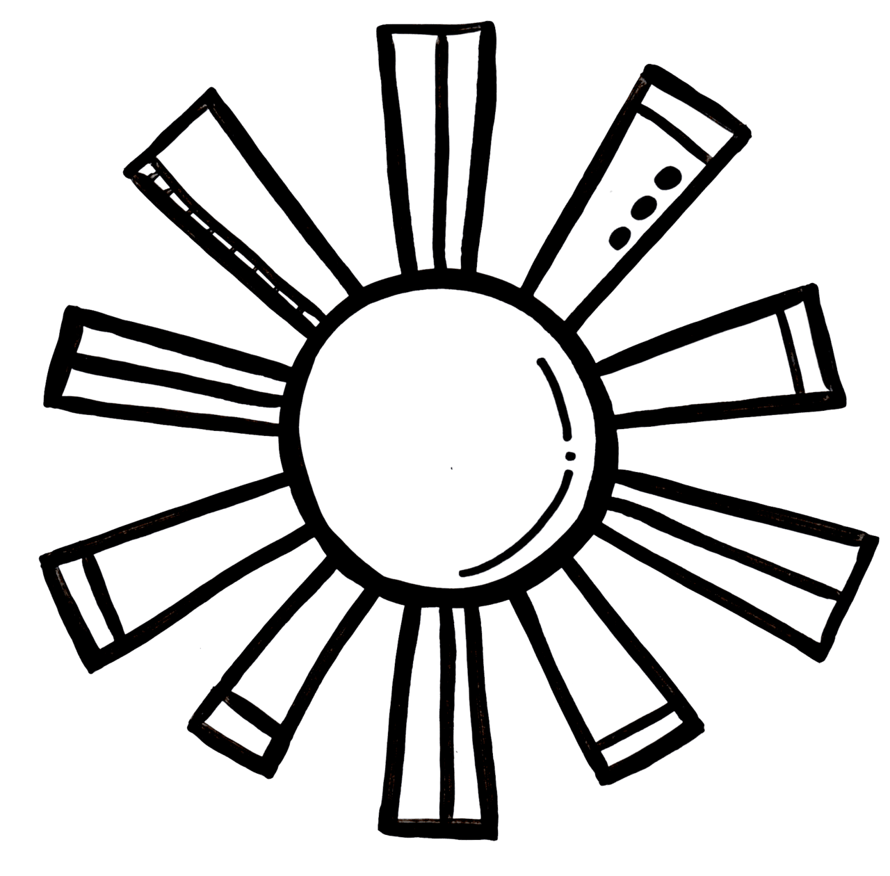 Sun pin page clipart vector