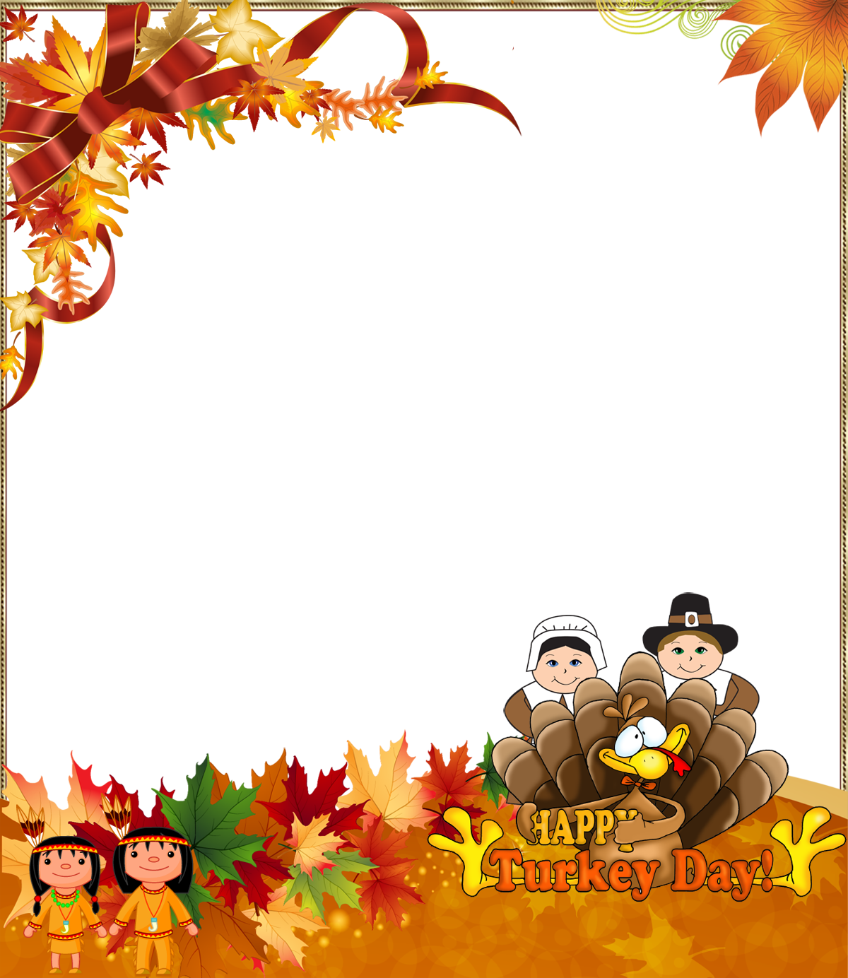 Thanksgiving photo frame happy turkey day clipart