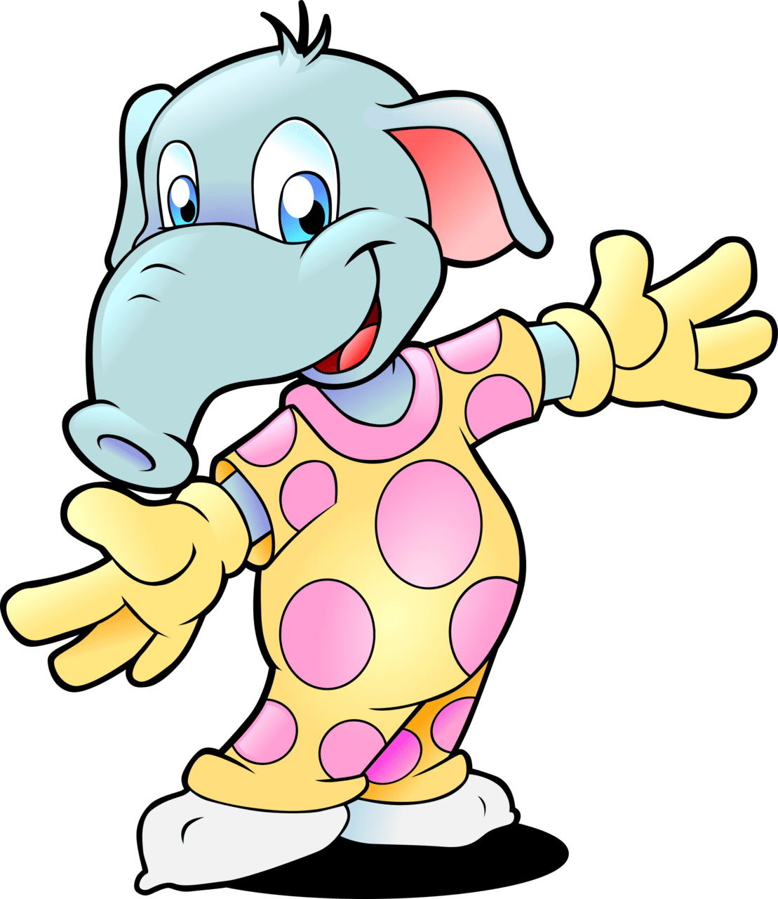 Elephant in pajamas clipart picture