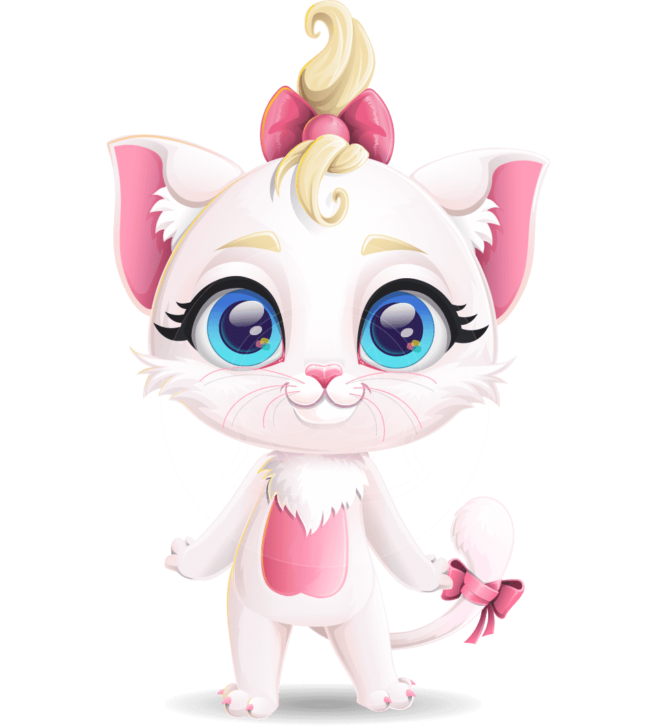 Cute female cat cartoon character graphicmama clipart background