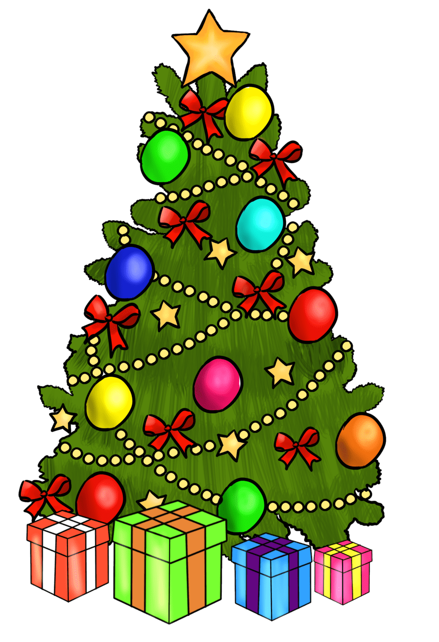 Animated decorated christmas tree clipart vector