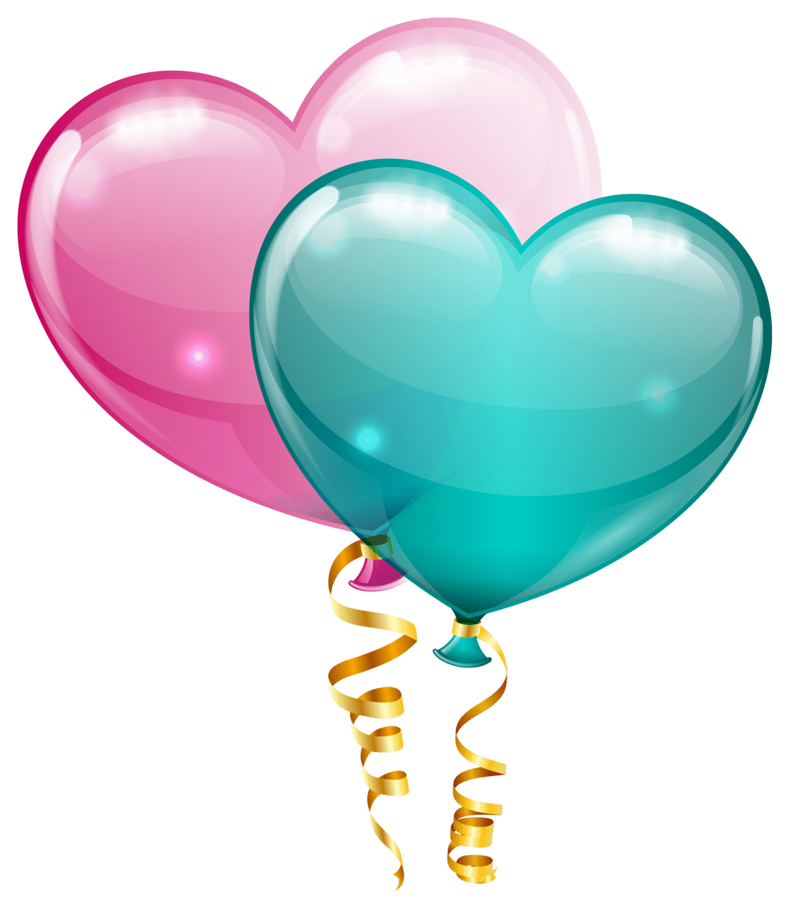 Pink and blue heart balloon clipart image