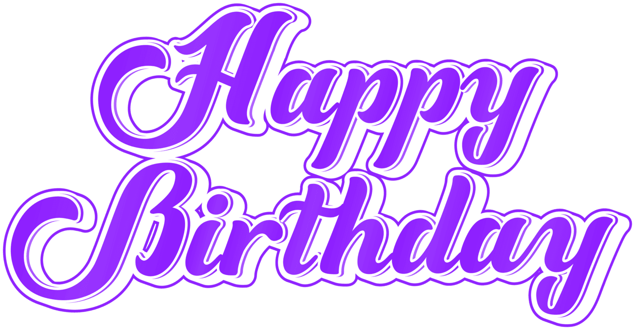 Purple happy birthday clipart image