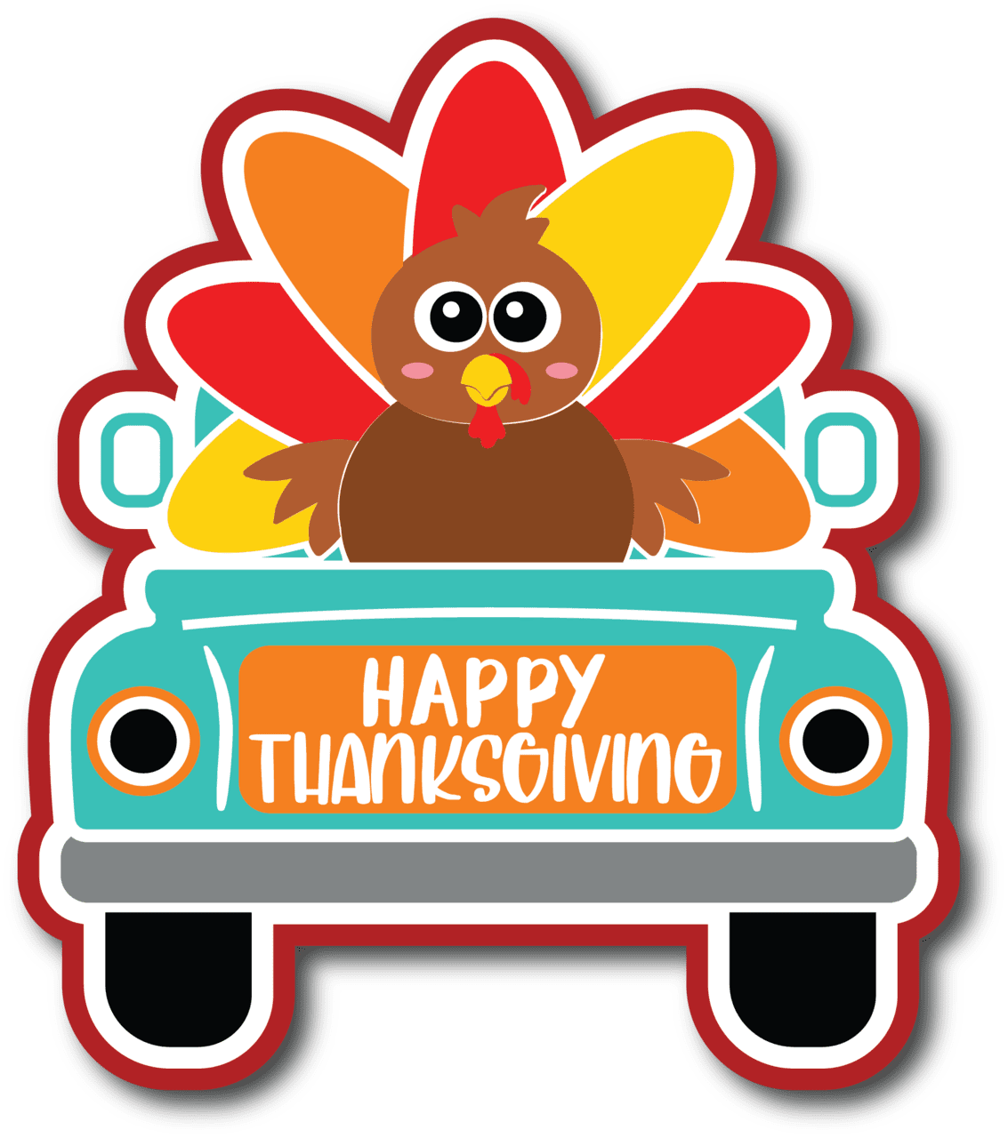 Turkey happy thanksgiving scrapbook page title die cut images fall clipart