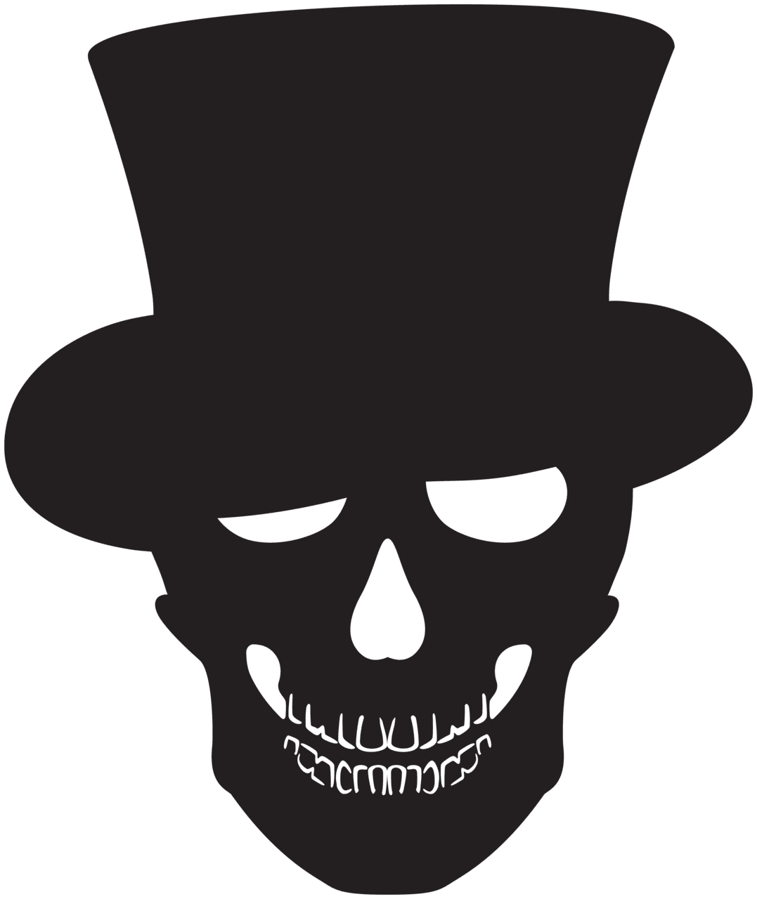 Halloween skull silhouette clipart vector