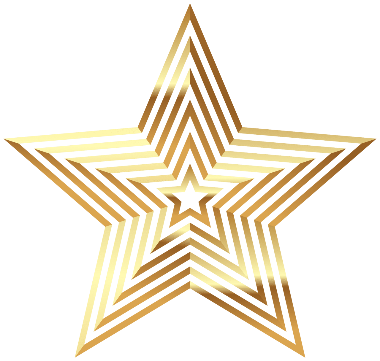 Gold star deco clipart image