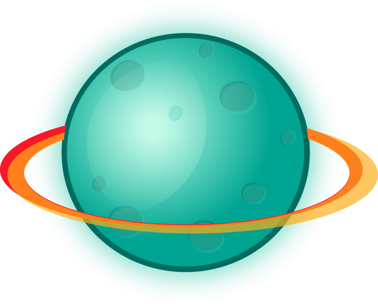 Earth planet with rings clipart free