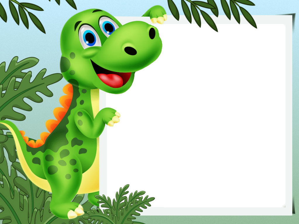 Cute dinosaur frame for children clipart image