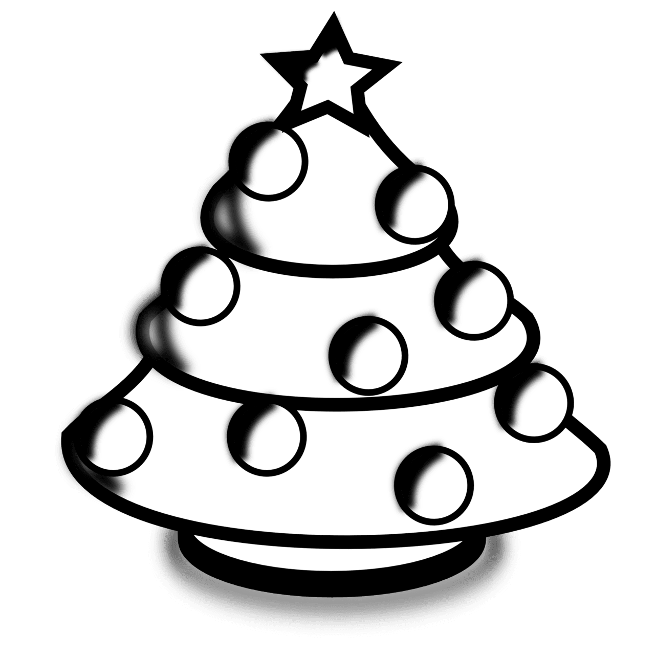 Christmas tree black and white clipart wikiclipart logo