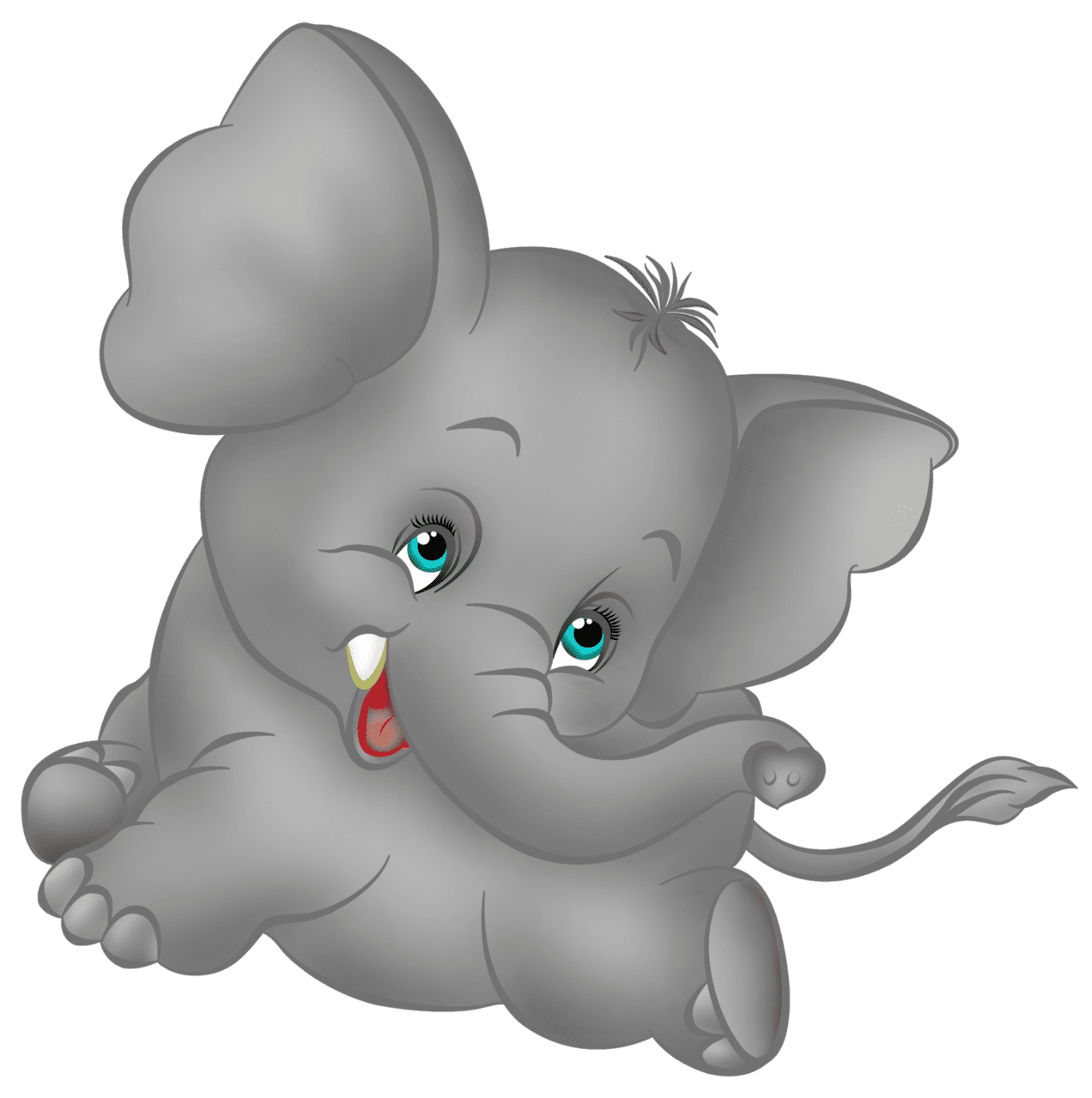 Grey elephant cartoon clipart picture