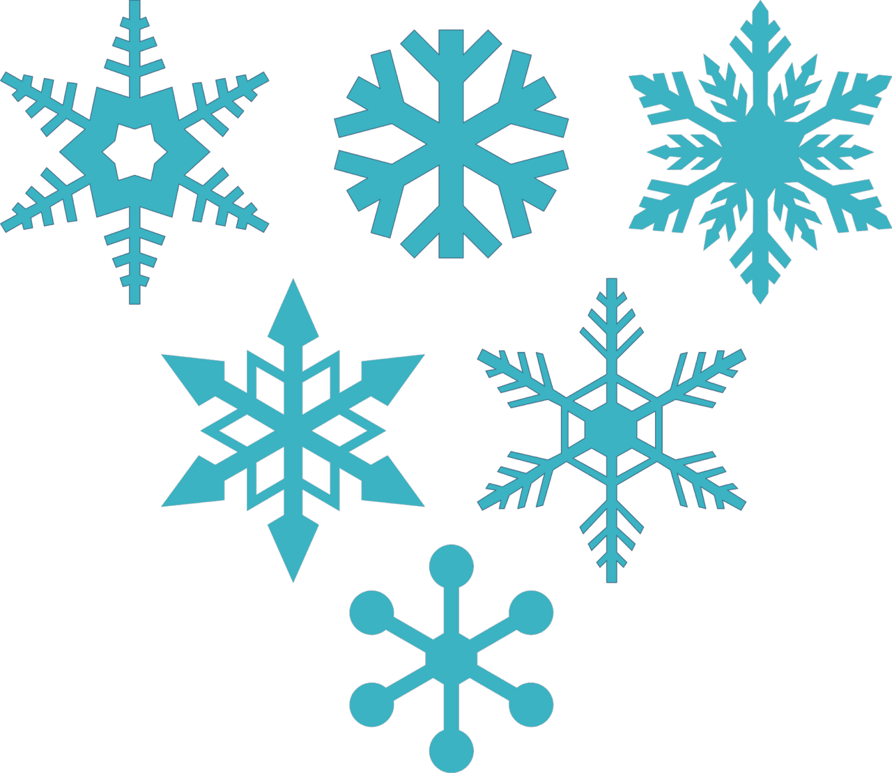 Delight in the artistry of december with stunning snowflake designs clipart image