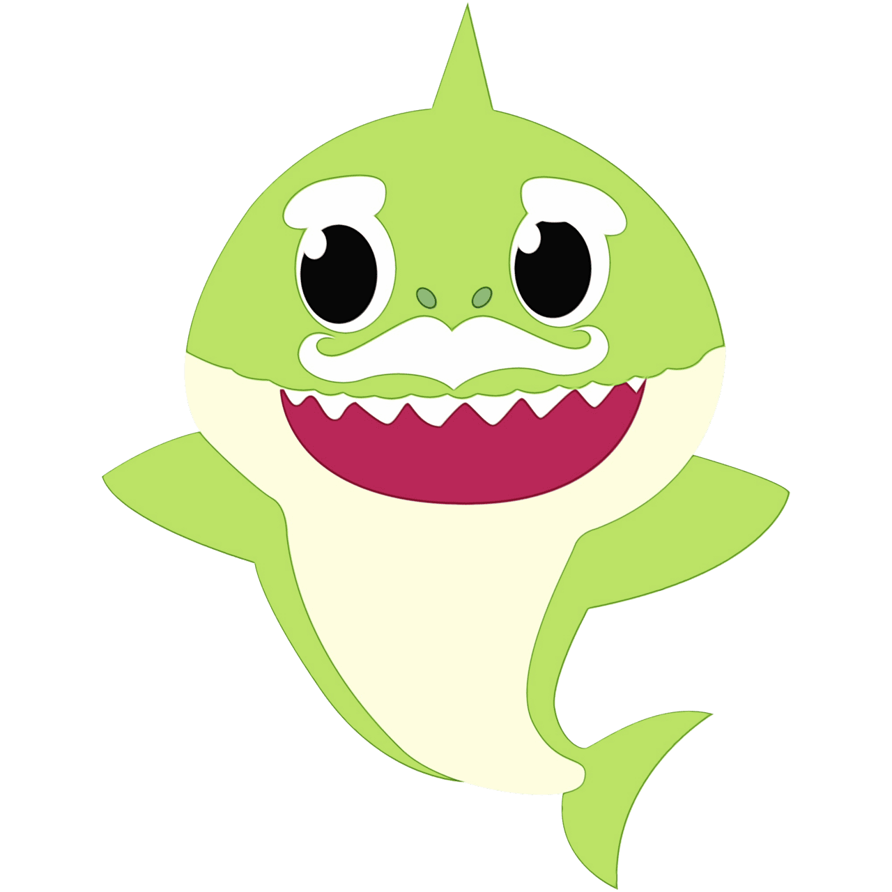 Baby shark clipart transprent green cartoon smile clea kis free