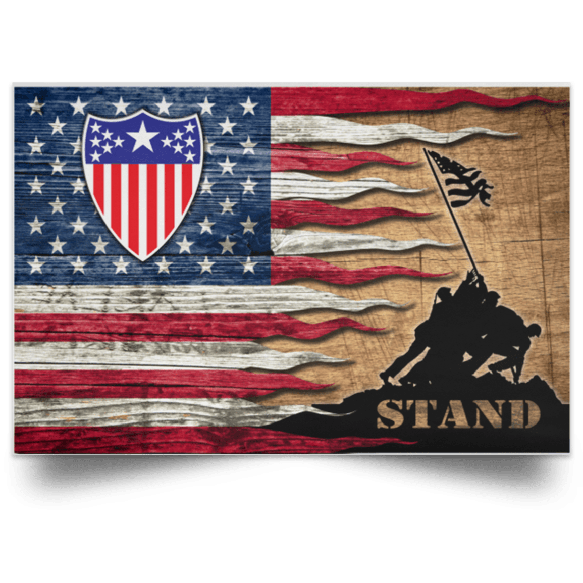 American flag us army adjutant general stand for the satin landscape poster clipart image