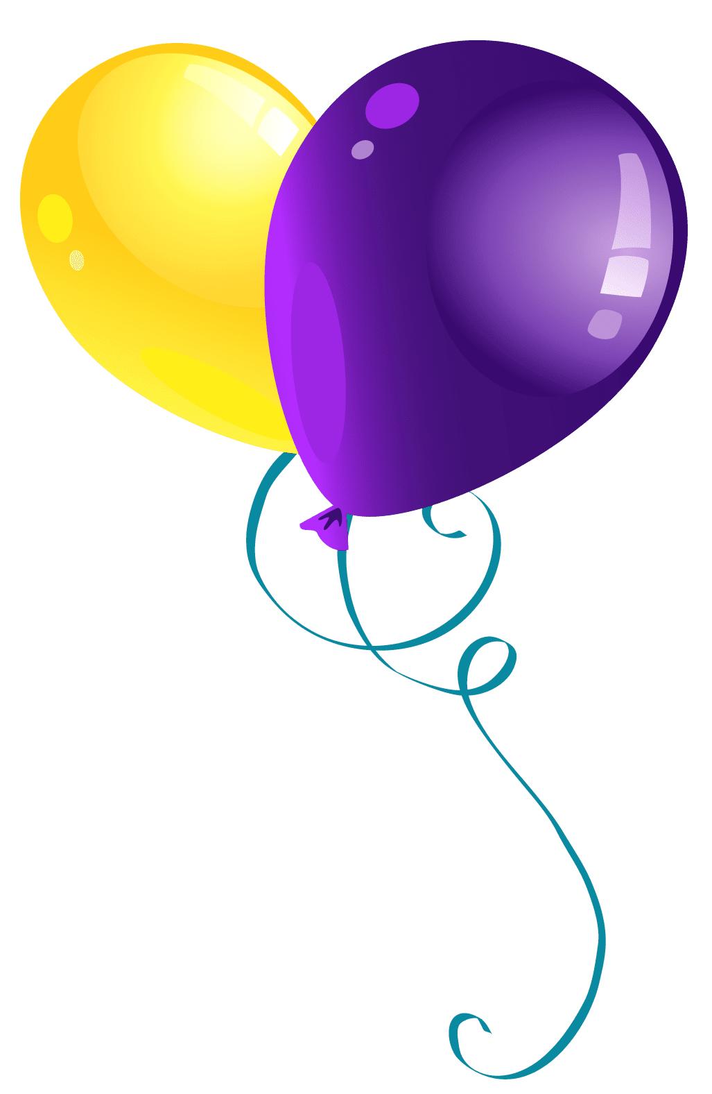 Yellow and purple balloon clipart picture