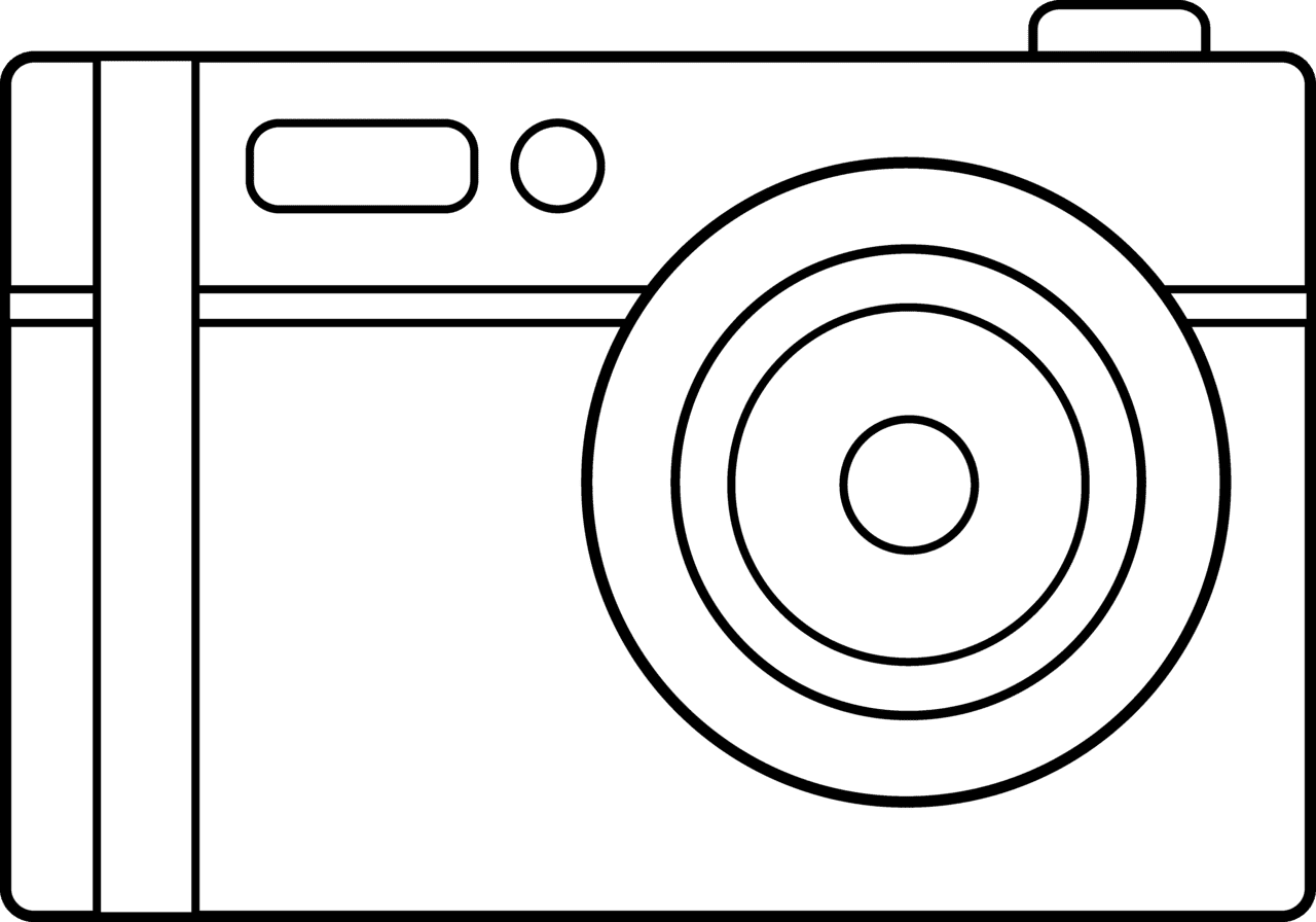 Camera outline template broccoli coloring pages drawing clipart vector