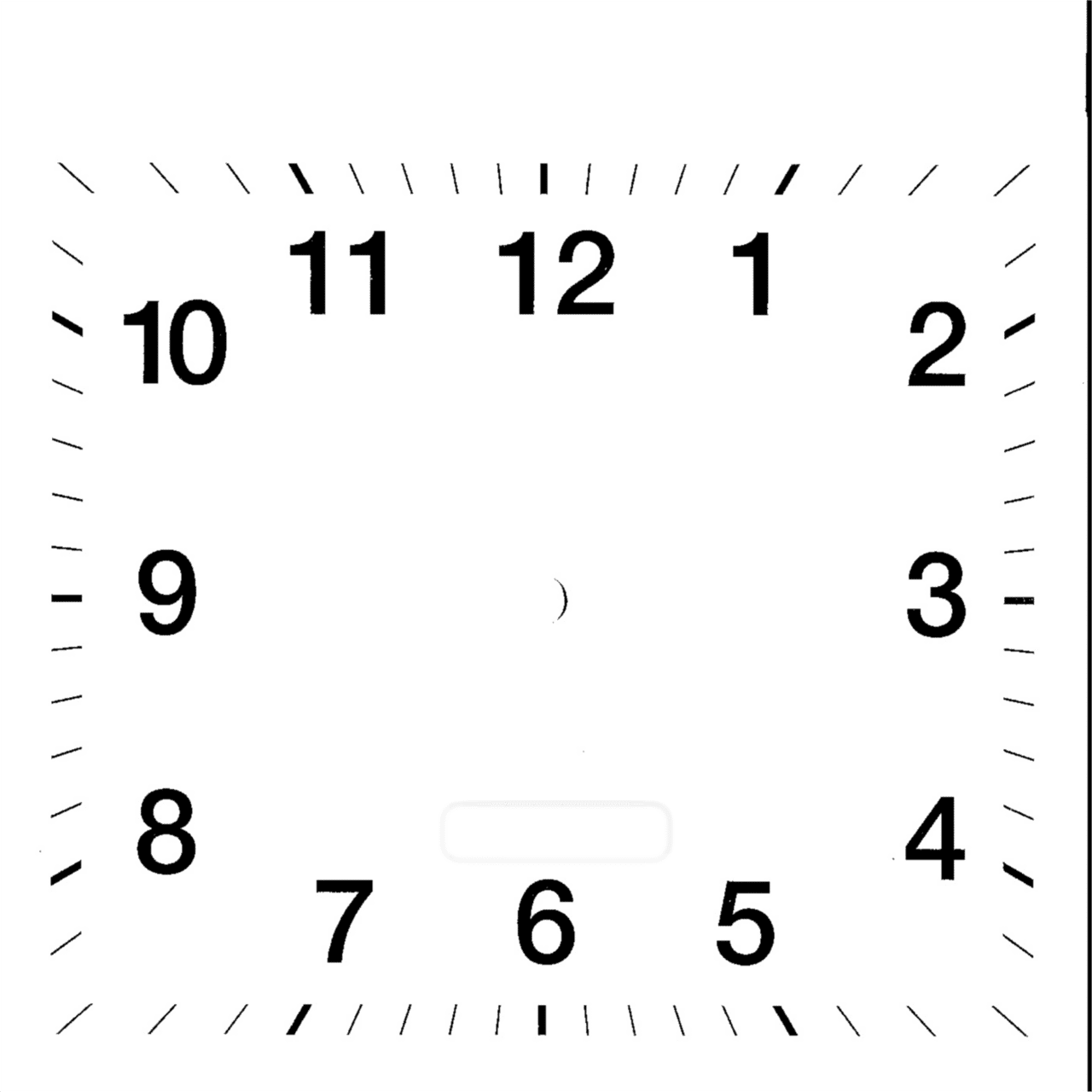 Printable blank clock face clipart vector