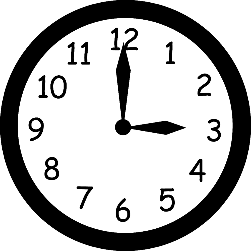 Wall clipart clock black and white clip art