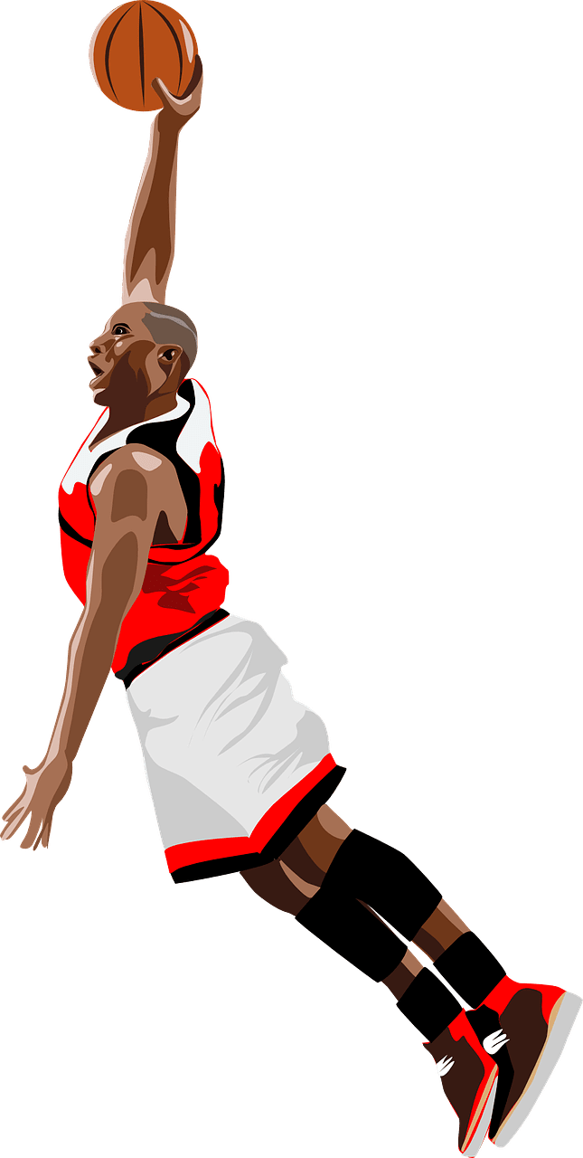 Basketball jump dunk vector graphic clipart