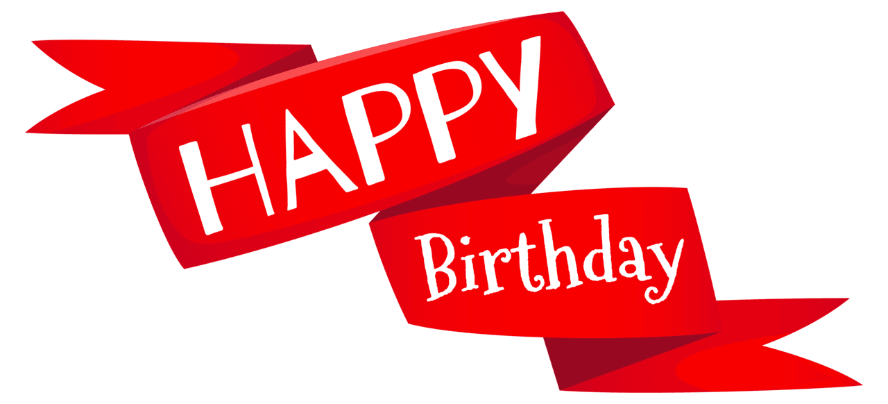 Red happy birthday banner image clipart