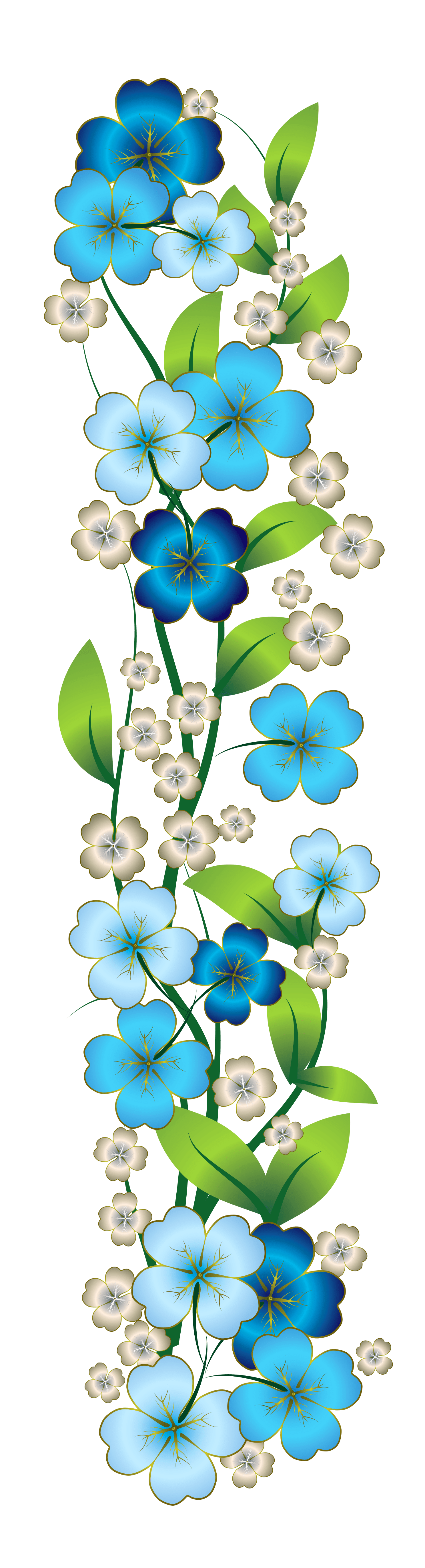 Blue flower decor clipart image