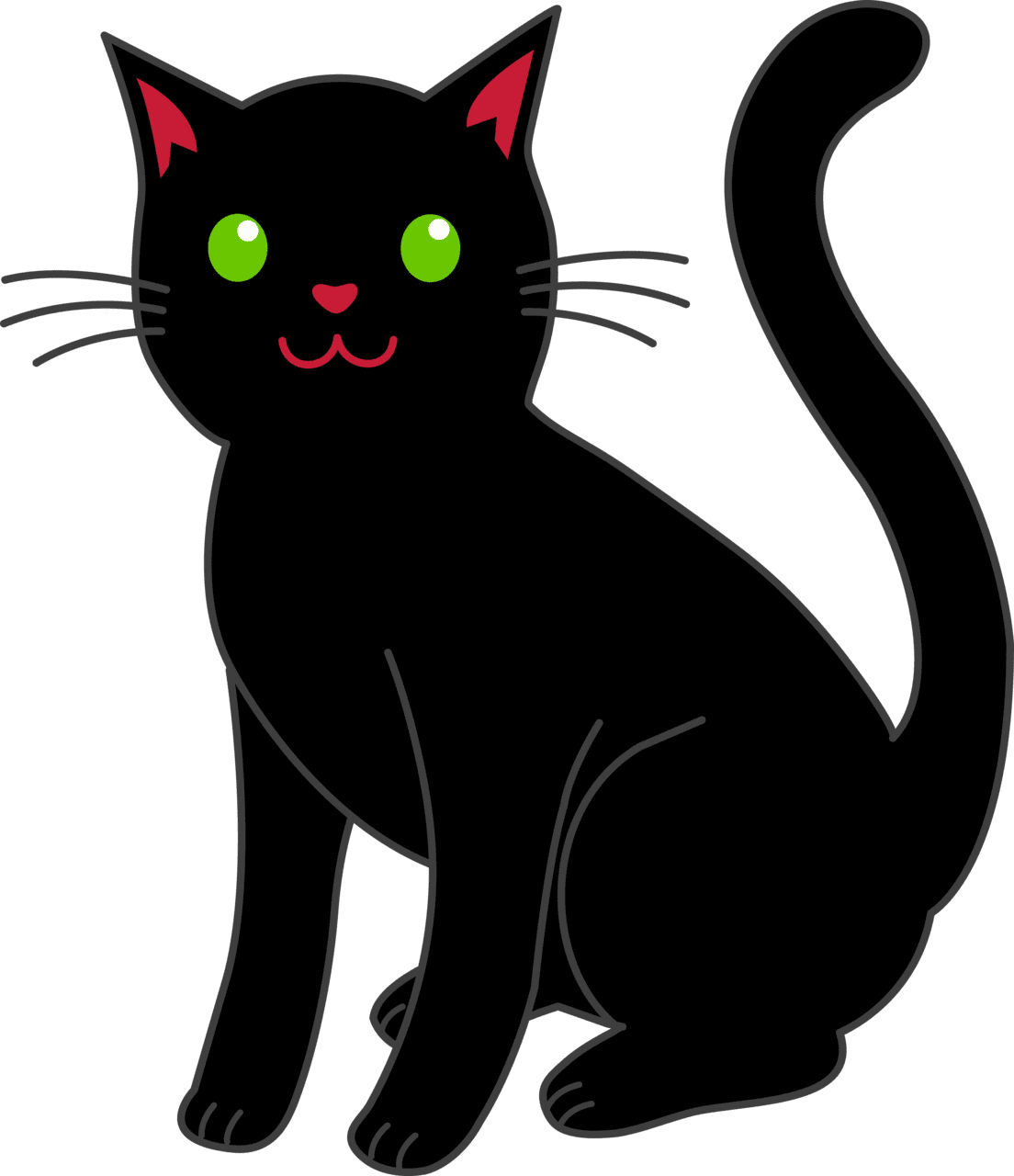 Simple black halloween cat clipart picture