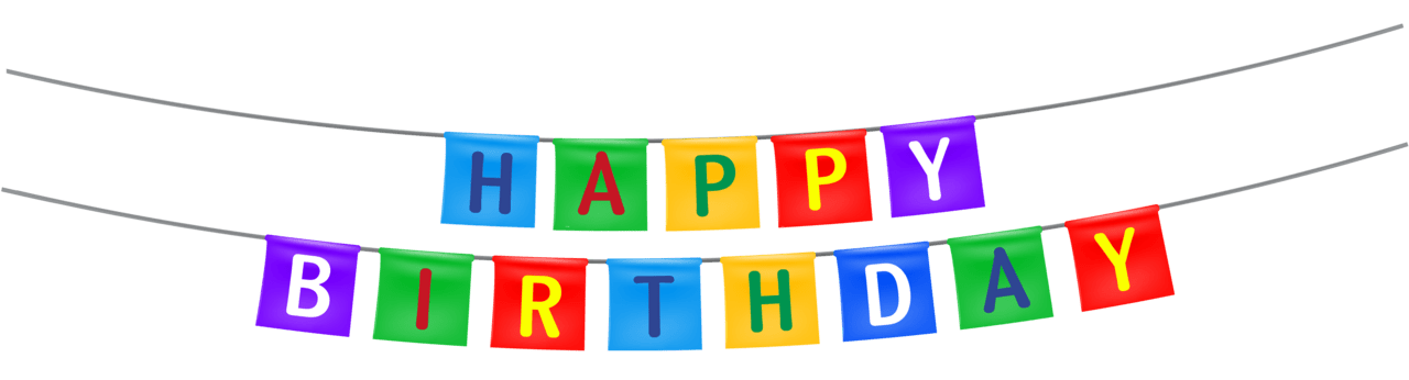 Happy birthday streamer clipart image