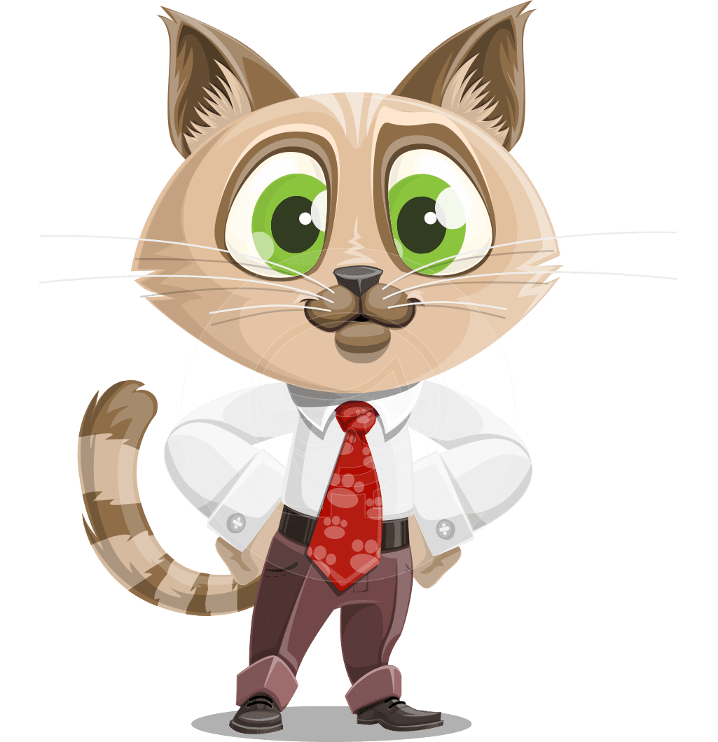 Business cat cartoon vector character graphicmama cartoons clipart