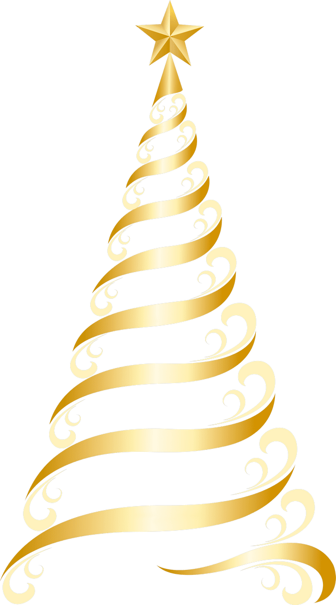 Christmas tree golden deco clipart picture