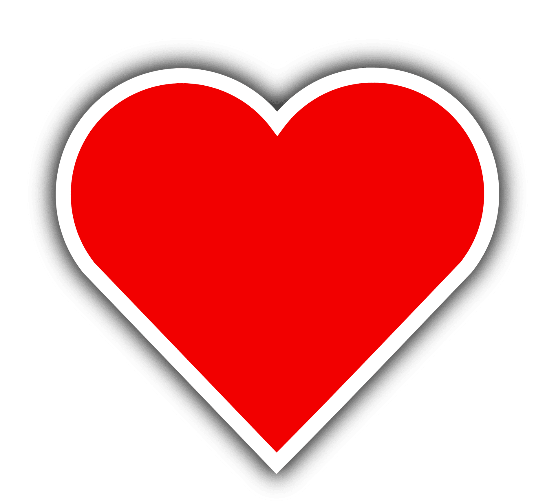 Simple red heart clipart transparent