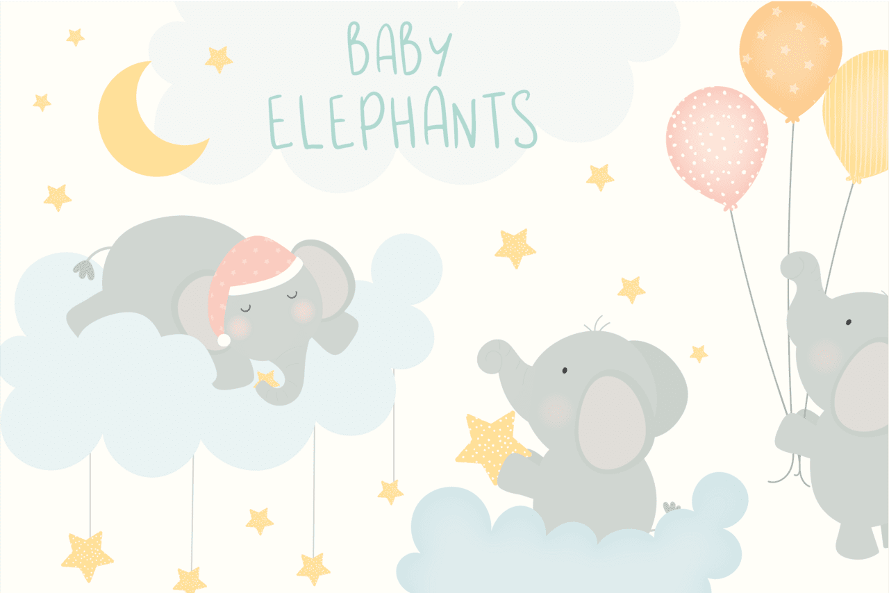 Custom designed printable creativa fabrica baby elephant new products balloons and more clipart background