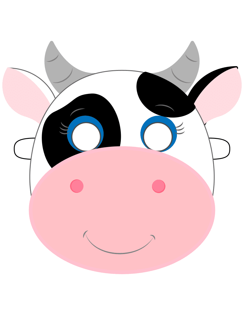 Cow mask printables printablee clipart picture