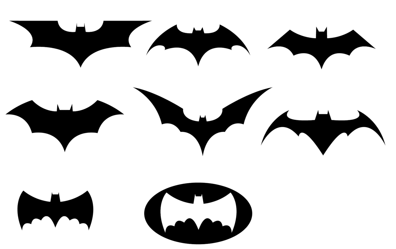 Bat man black and white logo clipart background