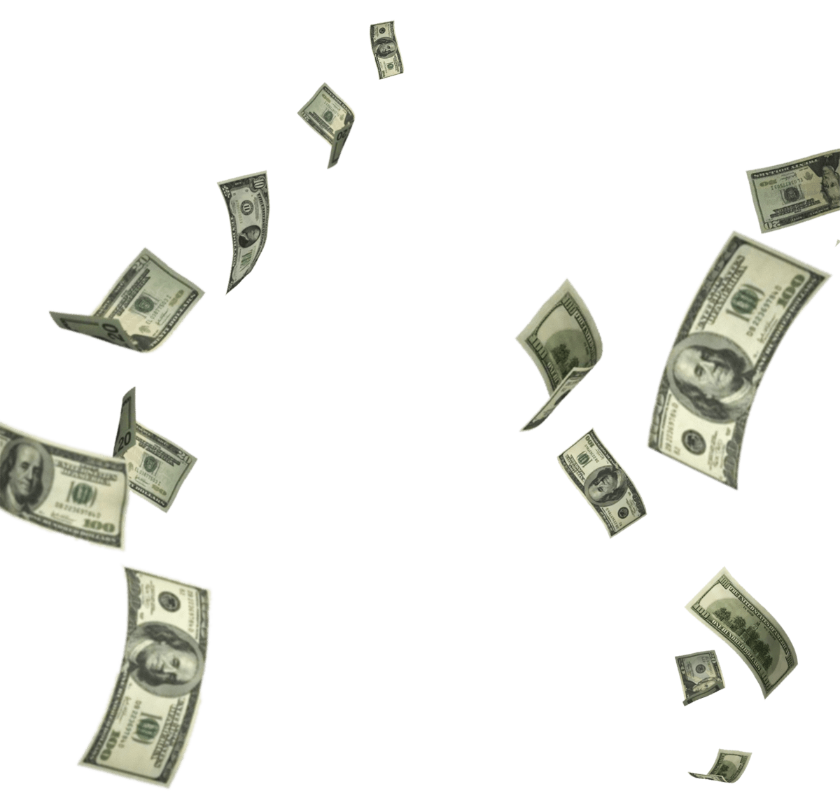 Falling money clipart transparent