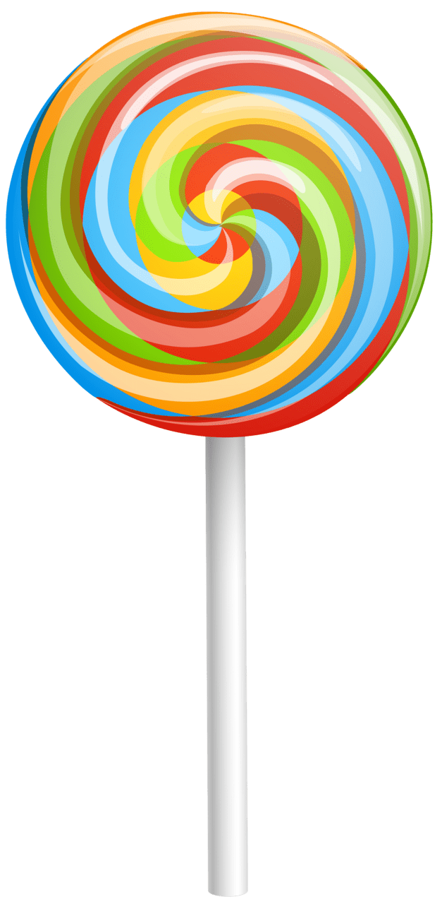 Rainbow swirl lollipop clipart image