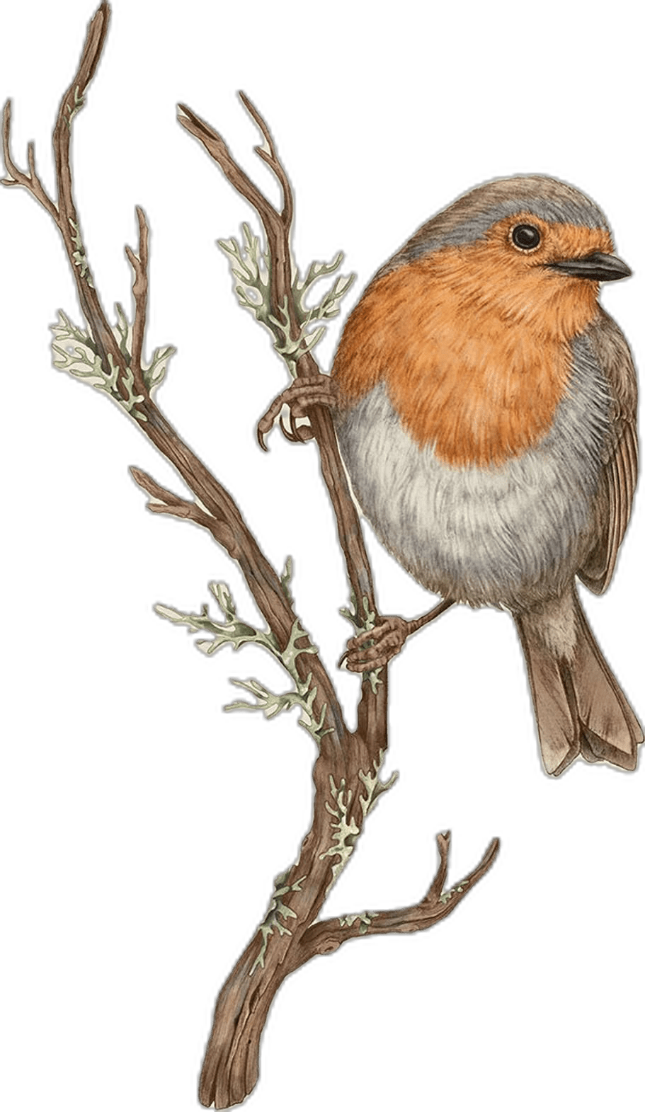 Robin bird giclee print garden wall art minimalist branch etsy clipart logo