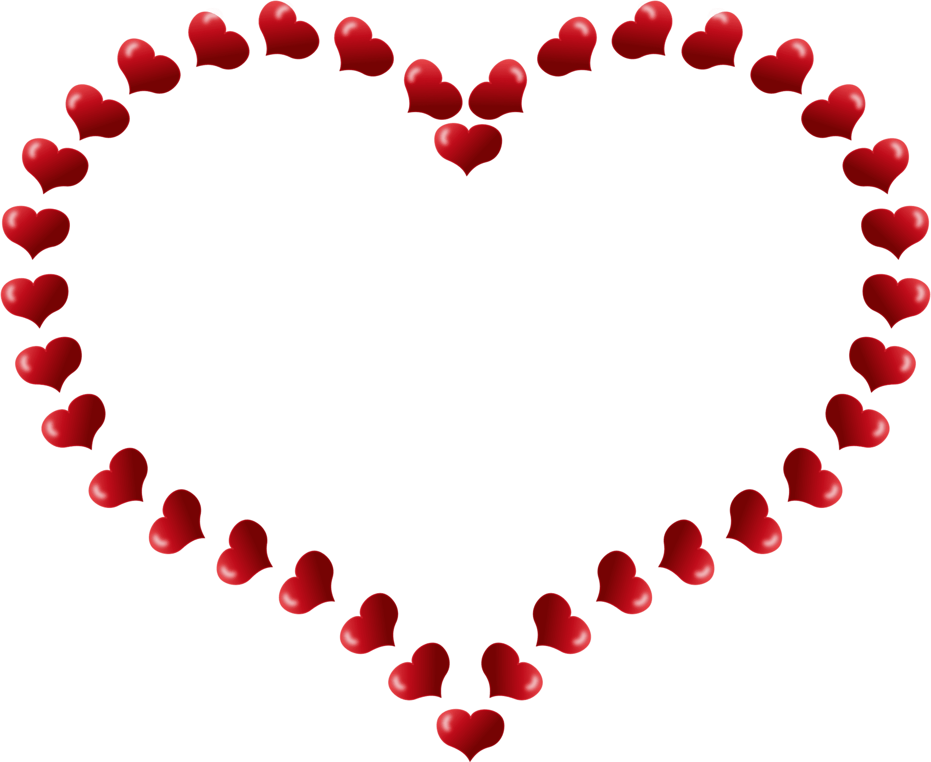 Red heart shaped border with little clipart vector