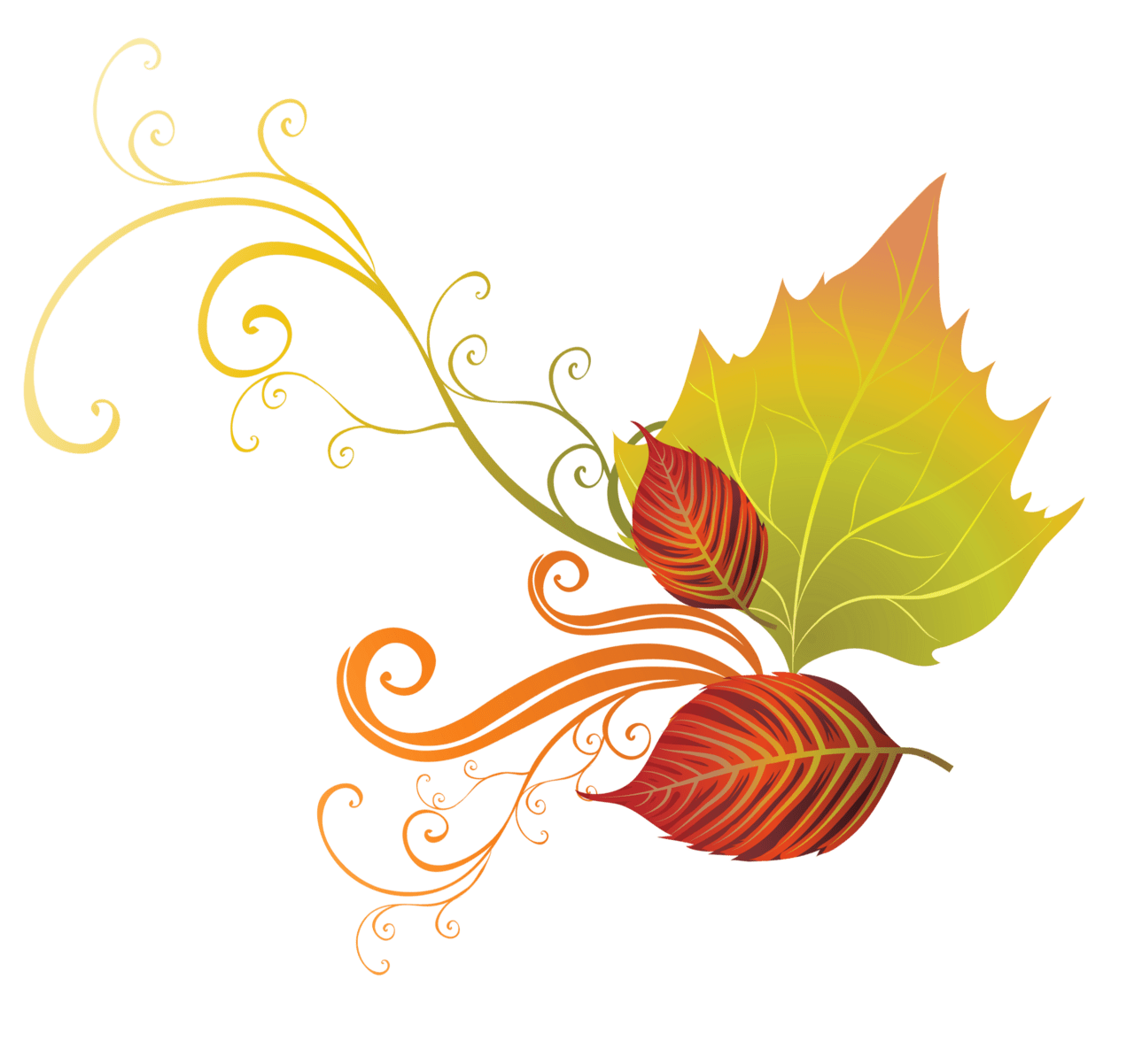 Fall leaves corner border decor clipart free