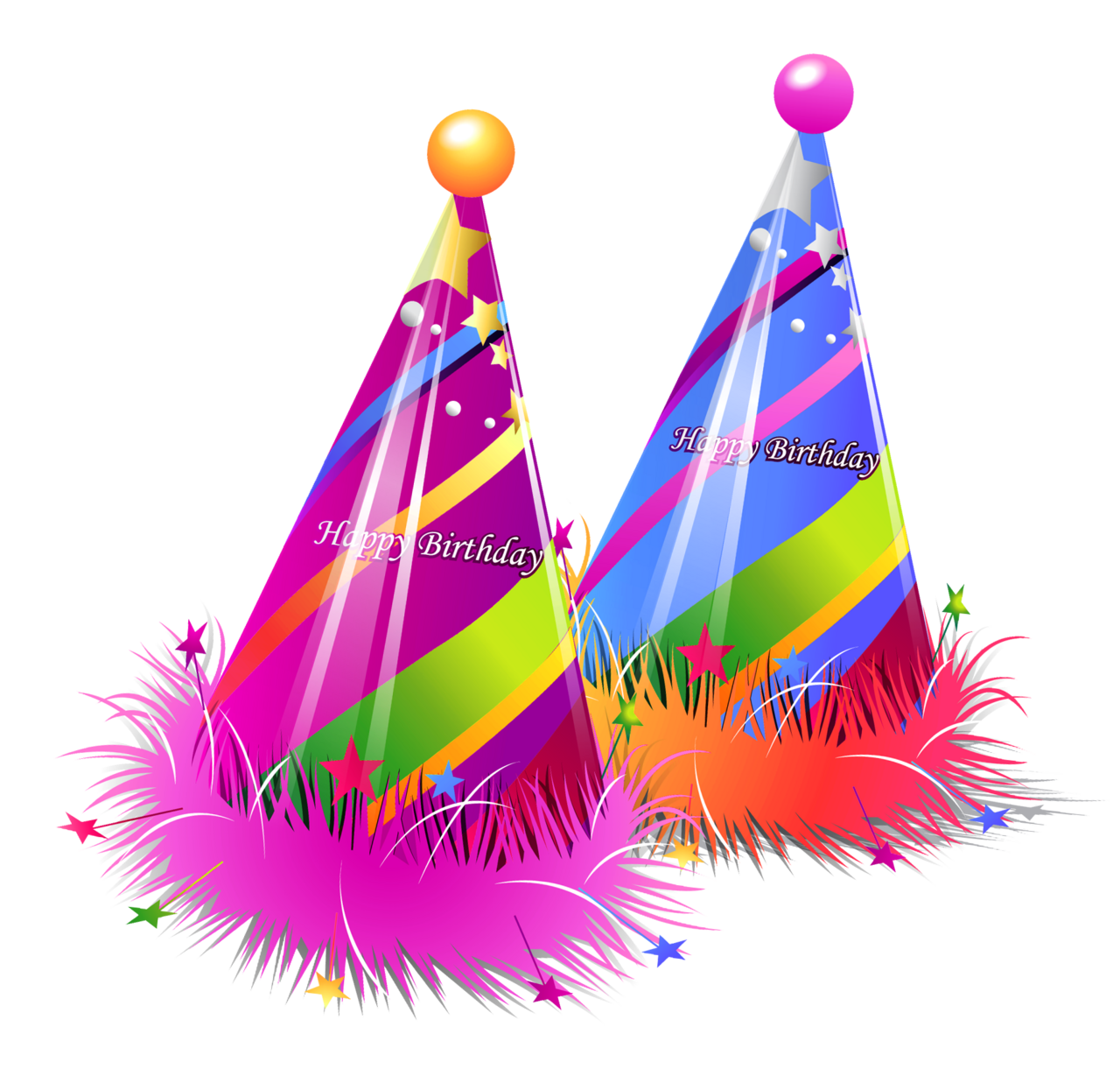 Happy birthday party hats clipart free