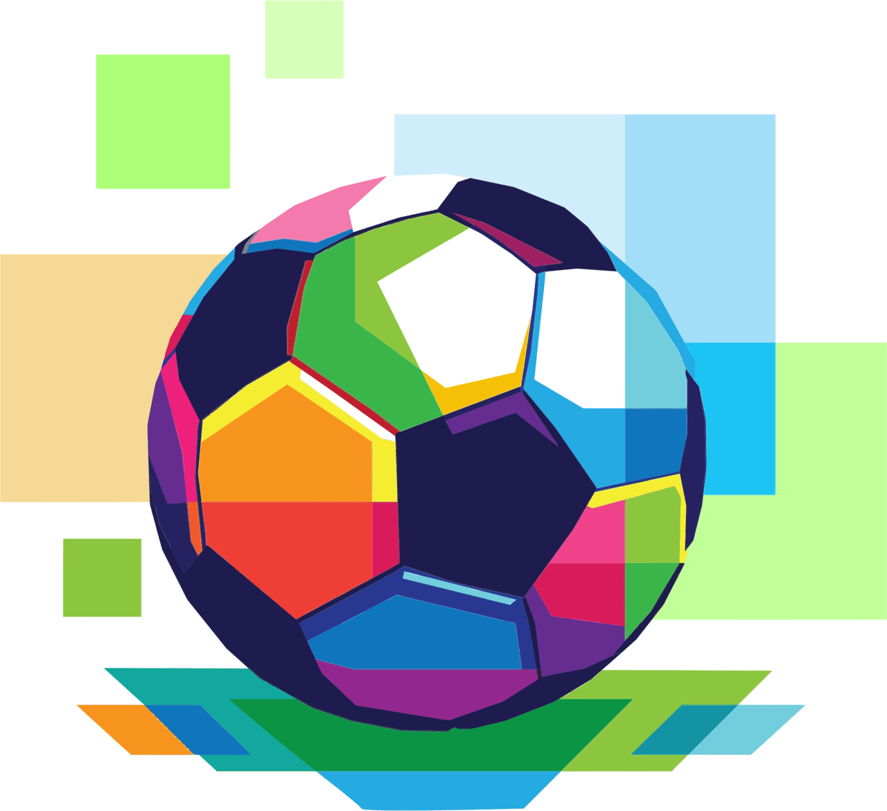 Soccer ball geometric football clipart transparent