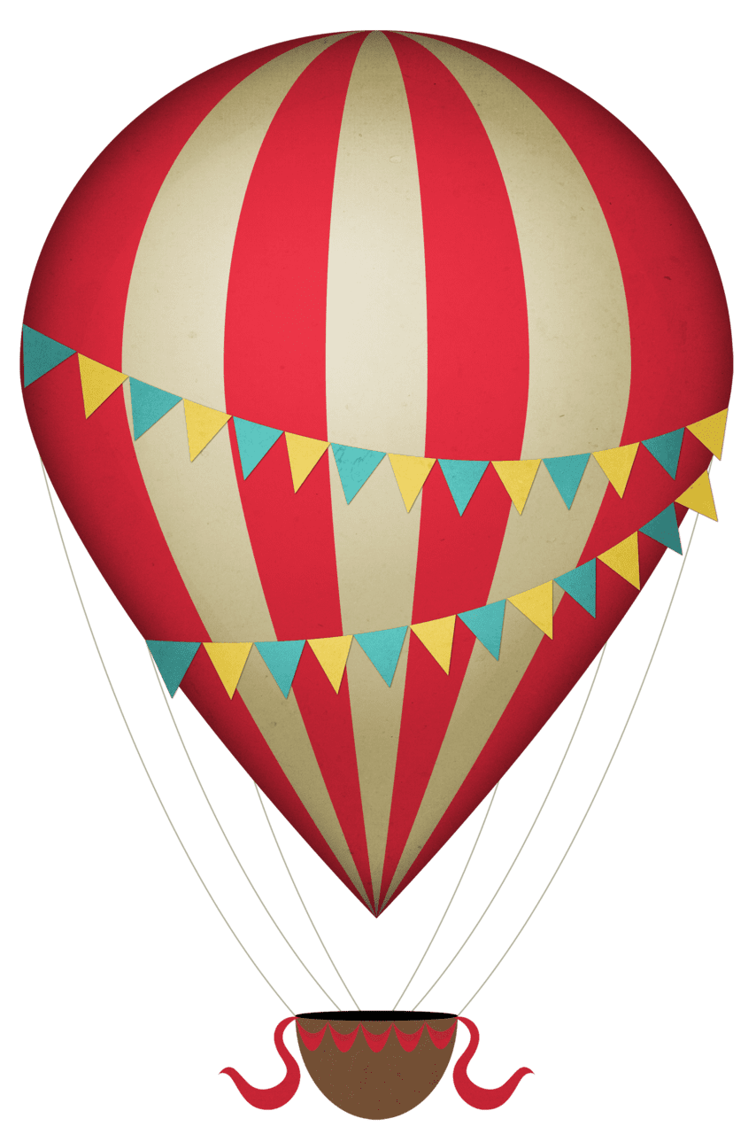 Vintage clipart hot air balloon stic picture