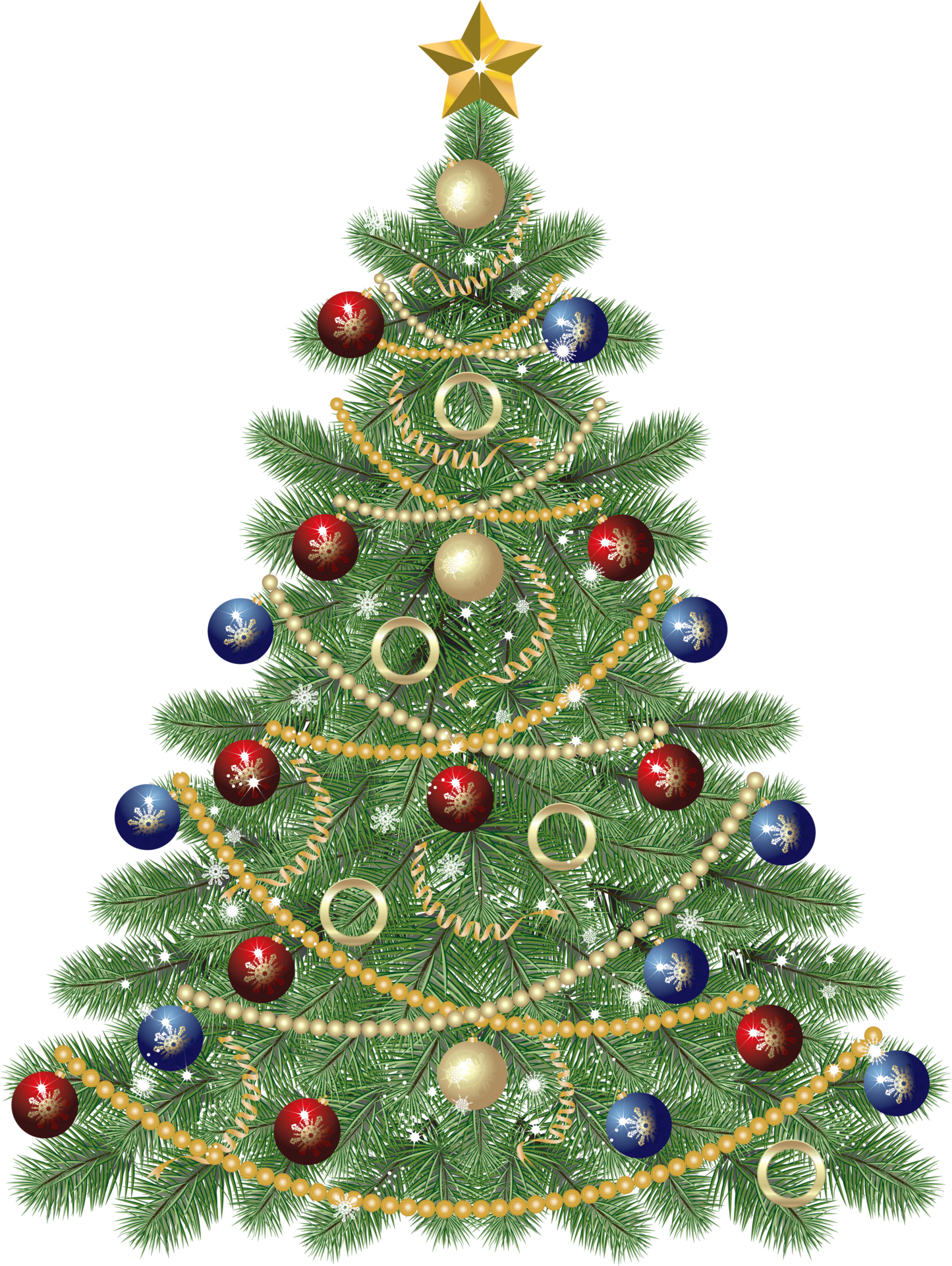 Elegant christmas tree with star clipart picture